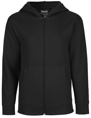 Kids Felpa Cappuccio e Zip - BLACK