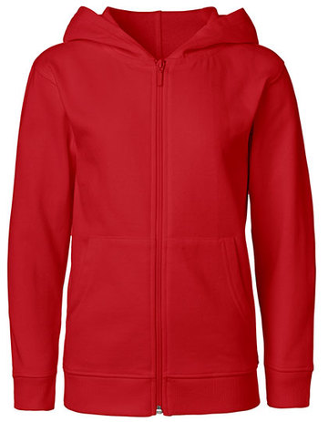 Kids Felpa Cappuccio e Zip - RED