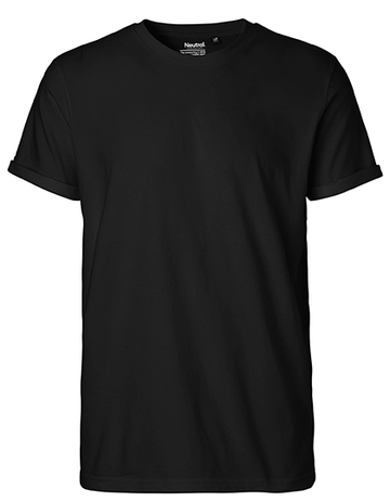 Men Roll Up Sleeve T-Shirt - BLACK