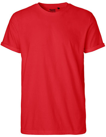 Men Roll Up Sleeve T-Shirt - RED