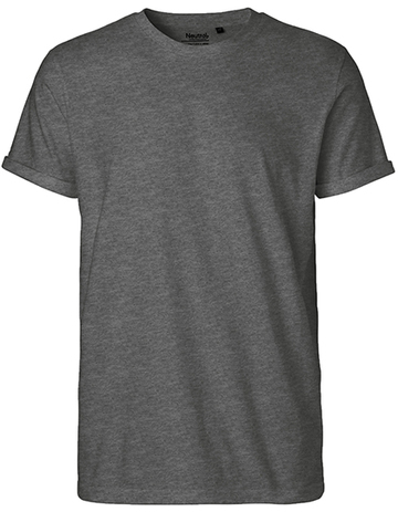 Men Roll Up Sleeve T-Shirt - DARK HEATHER