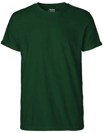 Men Roll Up Sleeve T-Shirt - BOTTLE GREEN