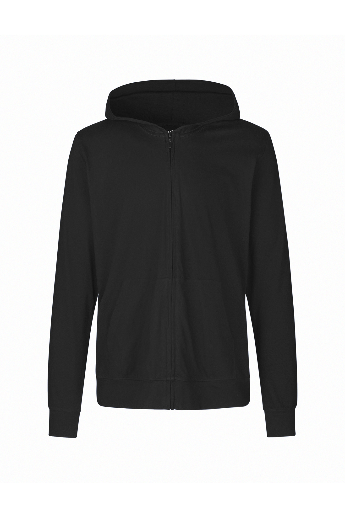 Unisex Jersey Hoodie With Zip - BLACK