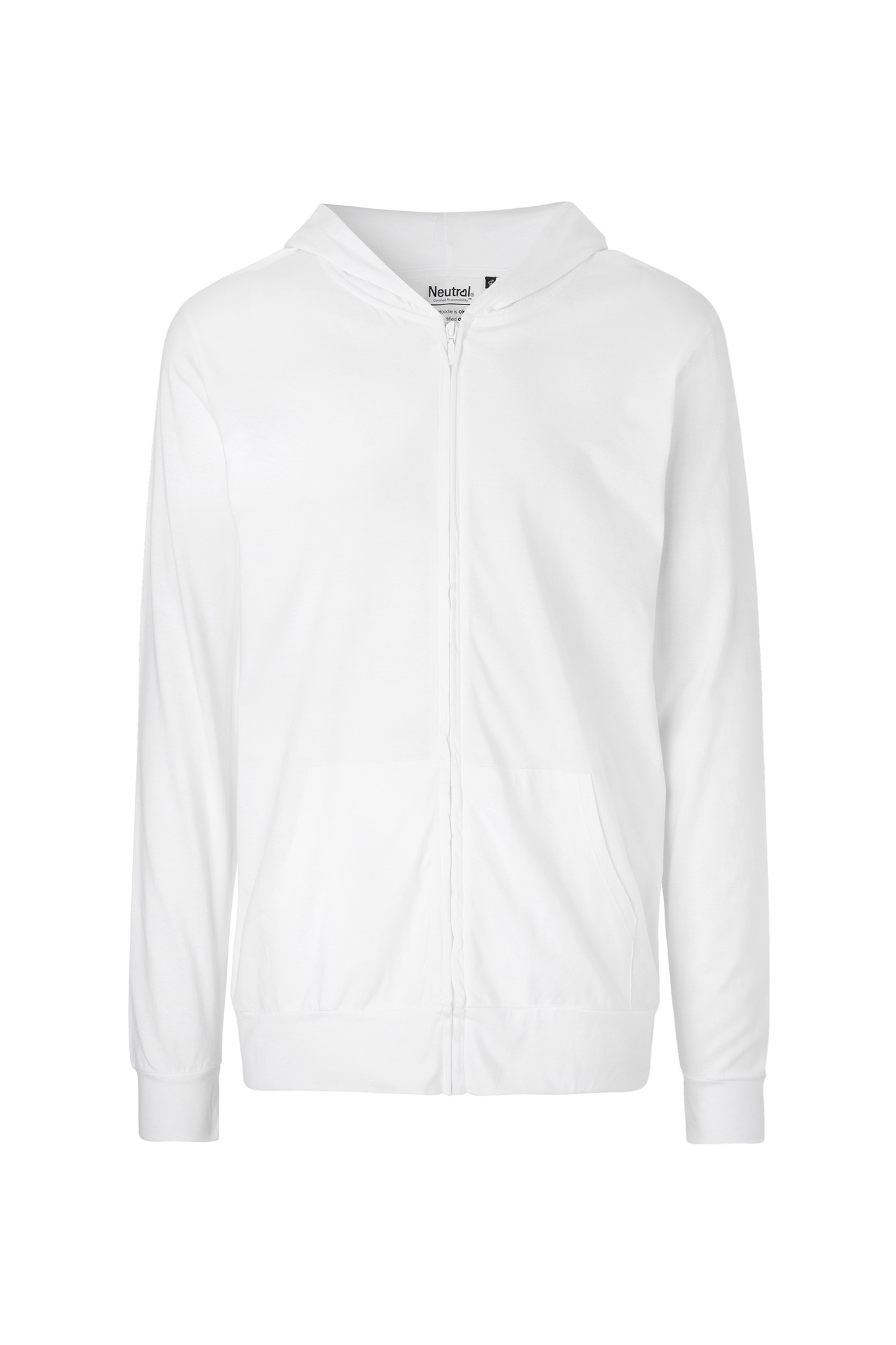 Unisex Jersey Hoodie With Zip - White
