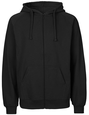 Men Felpa Cappuccio e Zip - BLACK
