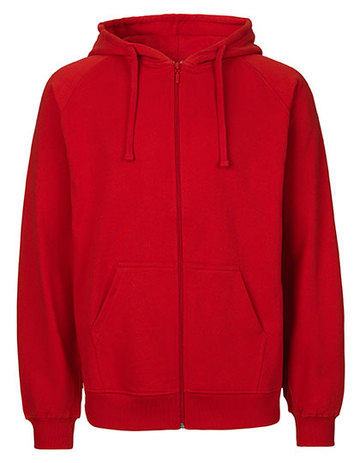 Men Felpa Cappuccio e Zip - RED