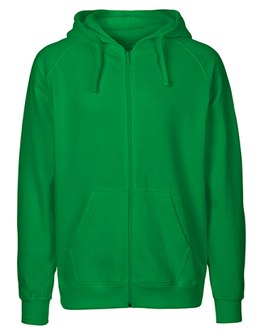 Men Felpa Cappuccio e Zip - GREEN