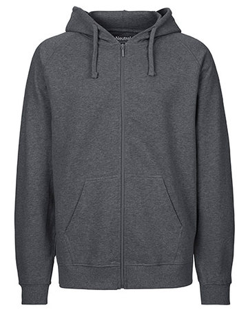 Men Felpa Cappuccio e Zip - DARK HEATHER