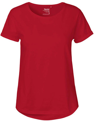 Lady Roll Up Sleeve T-Shirt - RED