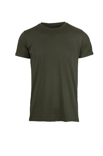 Maglia girocollo con risvolto - Verde Militare XS