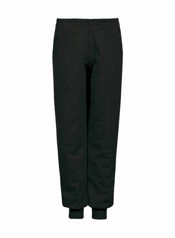 Pantalone bambino in felpa french terry fondo con costina - 12 - Nero