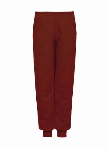 Pantalone bambino in felpa french terry fondo con costina - 28 - Rosso Sport