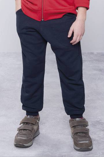 Pantalone bambino in felpa french terry fondo con costina - Pantalone bambino in felpa french terry fondo con costina