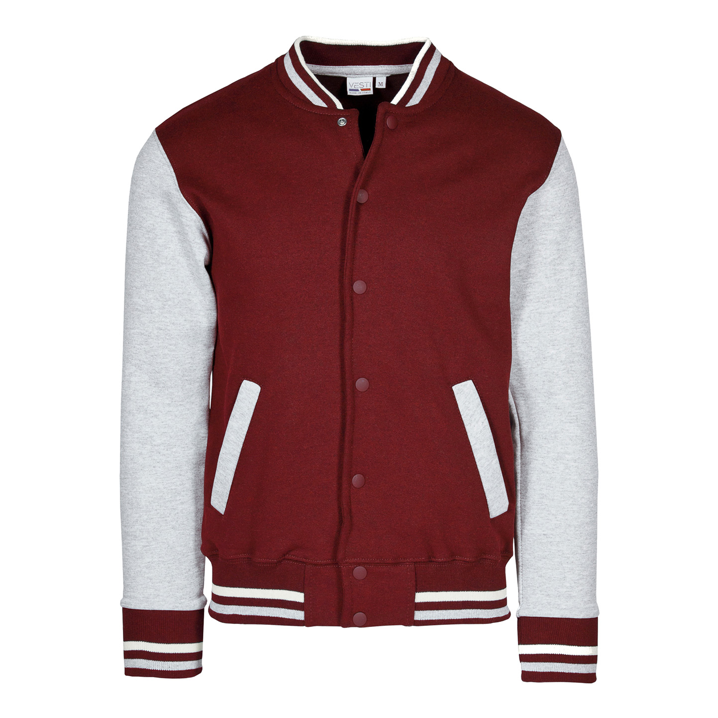 Stile Bamb. Jacket Felpa Bicol.70/30% Cot/Pol300 Blu/Grigio S 5/6 anni - 4875 - Bordeaux/Cenere S