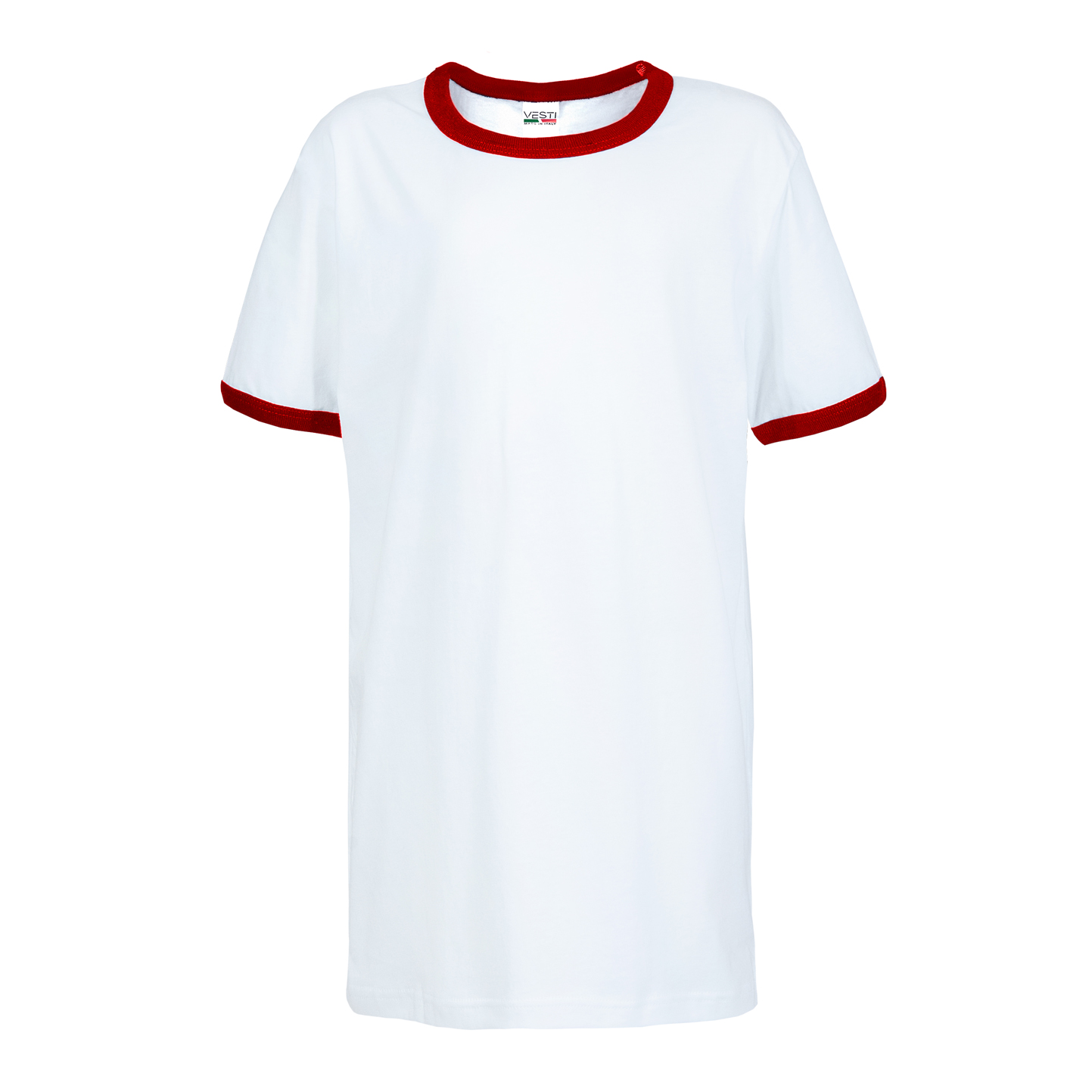 T-Shirt Soft Bambino G/C M/C 100% Cot 140 gr/m2 Bianco/Bianco XS - 99RO - Bianco/Rosso XS