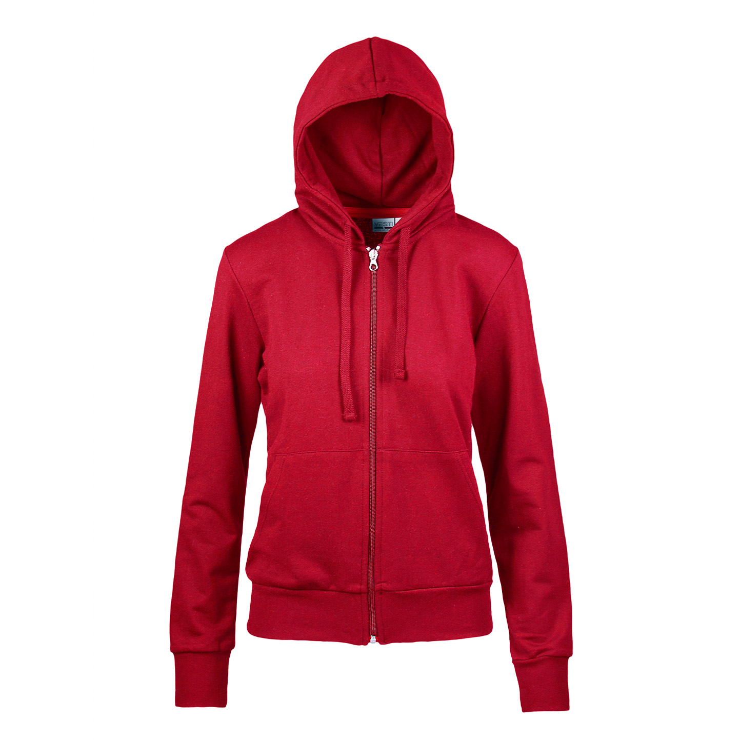 Felpa F/Terry Donna Capp/Zip 70/30% Cot/Pol 240 gr Nero S - Rosso Sport XXS 1/2 anni