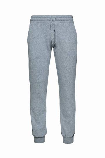 Pantalone fit in felpa fondo con costina - 75 - Cenere
