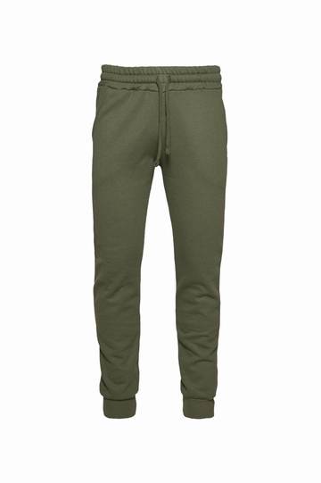 Pantalone fit in felpa fondo con costina - 23 - Militare