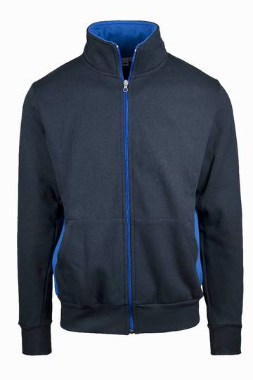 Felpa jacket zip lunga con fianchetti contrast - 1827 - Blu - Royal