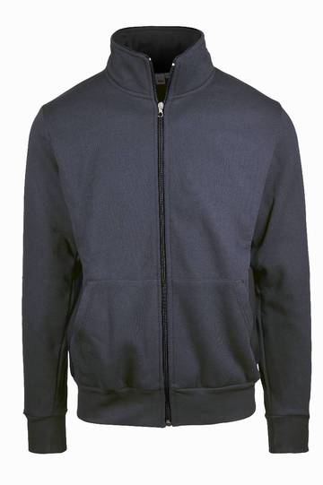 Felpa jacket zip lunga con fianchetti contrast - 2212 - Piombo - nero