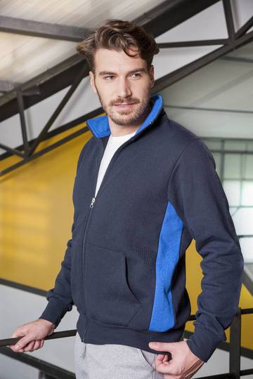 Felpa jacket zip lunga con fianchetti contrast - Felpa jacket zip lunga con fianchetti contrast