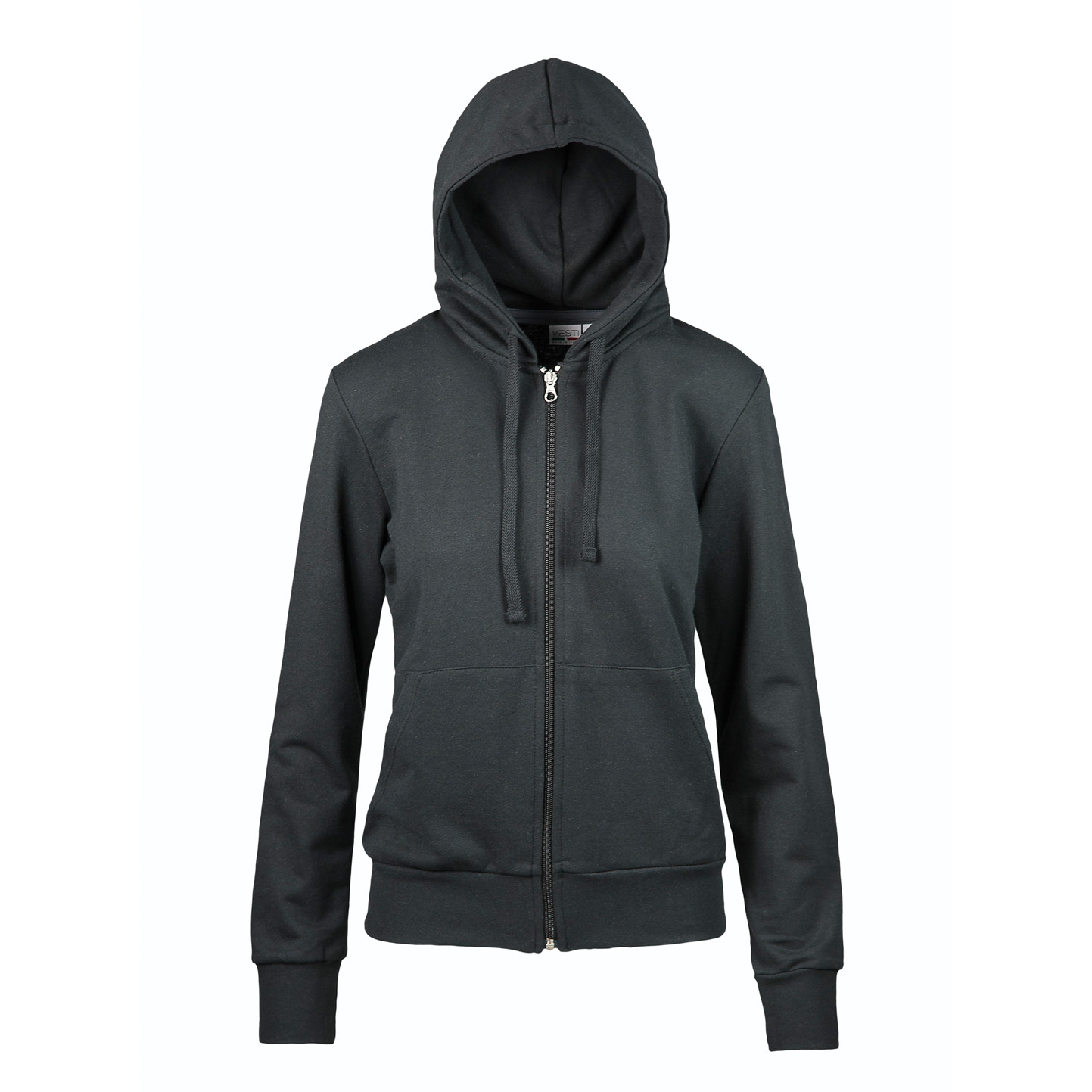 Felpa Donna Cappuccio Zip 70/30% Cot/Pol 280 gr/m2 Nero S - Nero