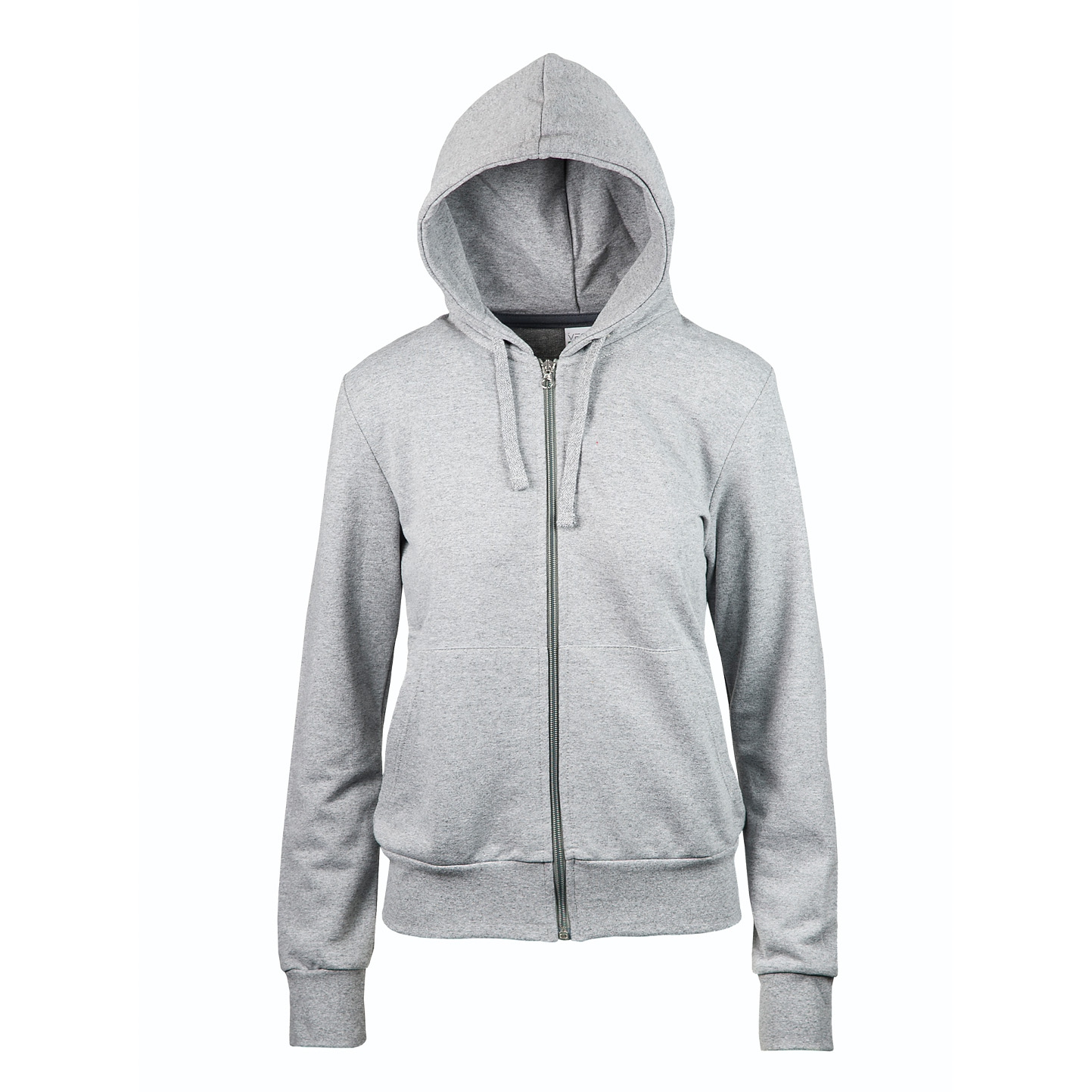 Felpa Donna Cappuccio Zip 70/30% Cot/Pol 280 gr/m2 Nero S - Cenere