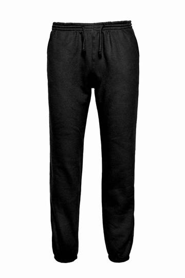 Pantalone in felpa fondo con elastico - 12 - Nero