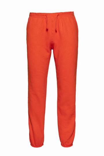 Pantalone in felpa fondo con elastico - AR - Arancio