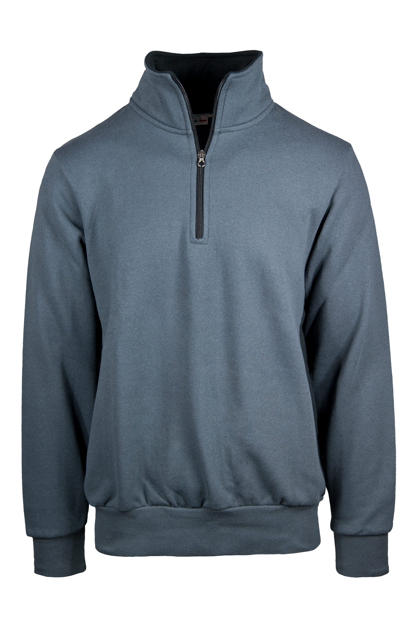 Felpa Collo Zip Contrast 70/30% Cot/Pol 280 gr/m2 Blu/Royal Sport S - 2212 - Piombo/Nero S