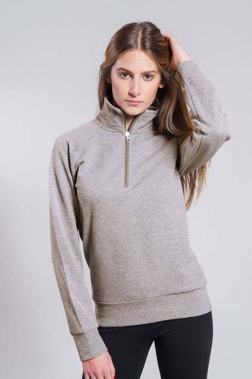 Felpa donna collo zip