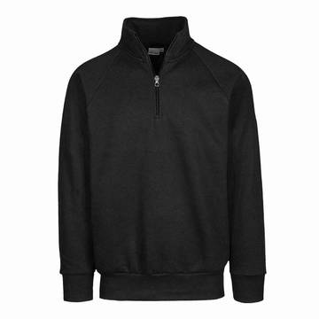 Felpa ecosostenibile collo zip - 12E - Nero