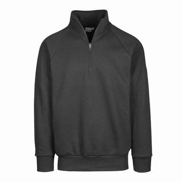 Felpa ecosostenibile collo zip - 22E - Piombo