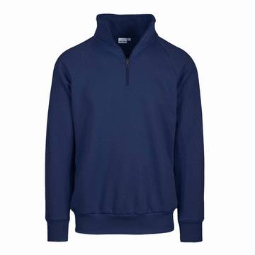 Felpa french terry collo zip - 18 - Blu