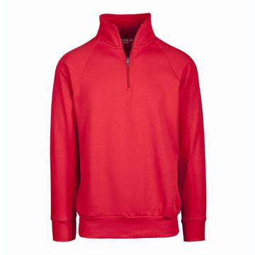 Felpa french terry collo zip - 28 - Rosso Sport