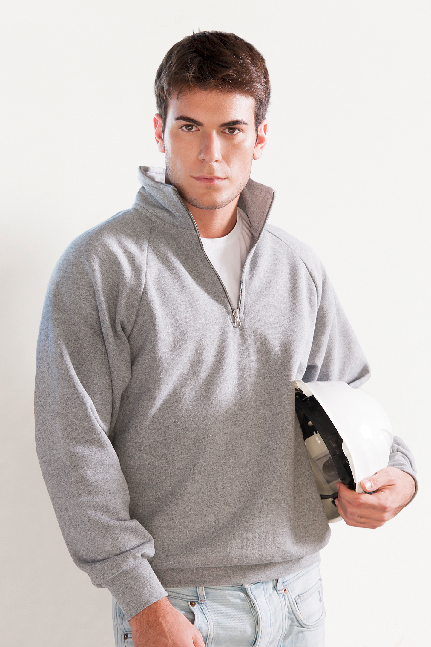 Felpa F/Terry Collo Zip 70/30% Cot/Pol 240 gr/m2 Nero XS