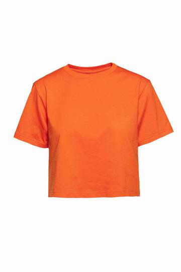 Maglia corta donna girocollo manica corta - OG - Arancio