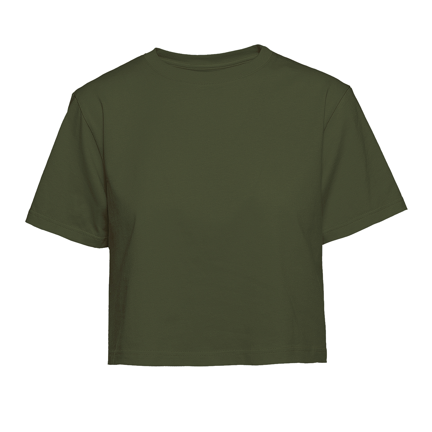 T-Shirt Corta Donna G/C M/C 100% Cot. 140 gr/m2 Grigio Melange Light XS - Verde Militare XS