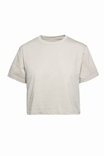 Maglia corta donna girocollo manica corta - VR - Sabbia