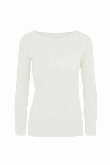 Maglia donna scollatura tonda manica corta - 98 - Bianco Panna