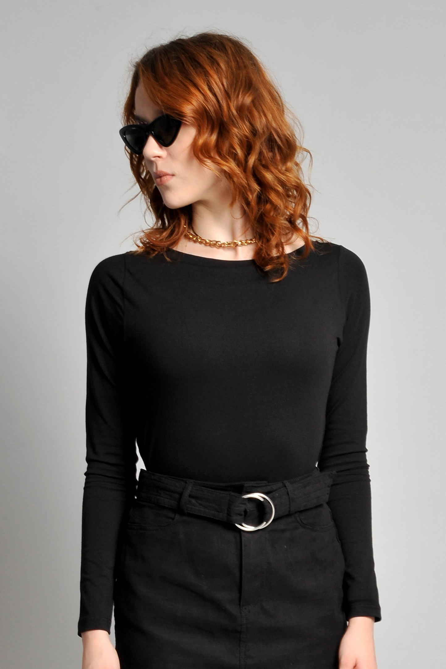 Maglia Donna Elast. C/A M/L 90/10% Cot/Ela 170 gr Nero XS