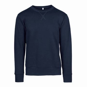 Felpa french terry girocollo unisex - NY - Blu Navy