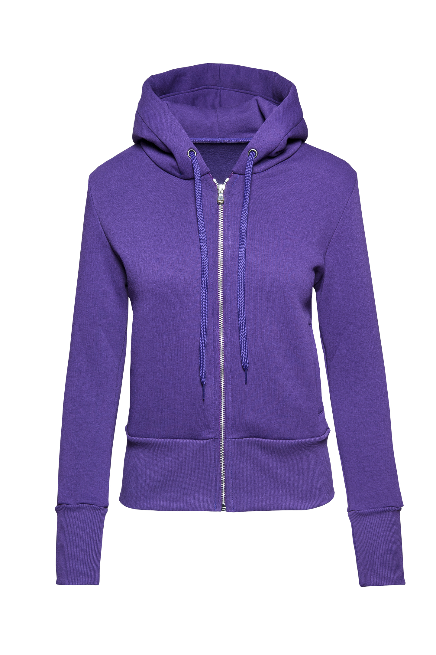 Felpa Soft Donna Capp/Zip 75/25% Cot/Pol 320 gr/m2 Nero XS - Viola XS