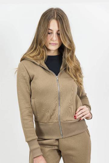 Felpa Soft donna cappuccio zip 