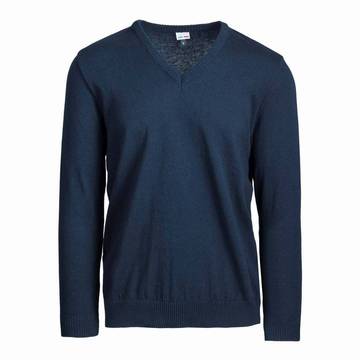 Pullover unisex collo V - 2052 - Blu