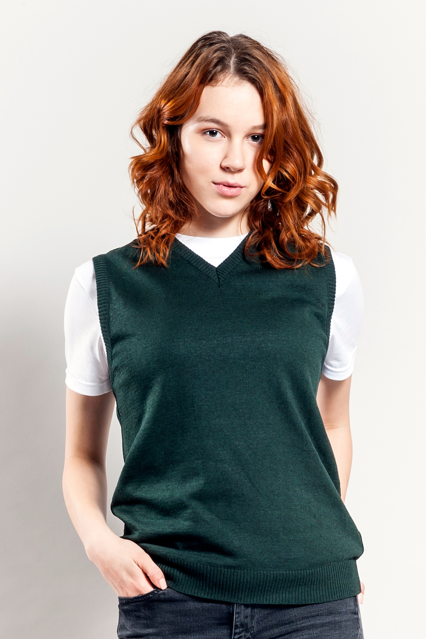 Pullover Gilet C/V 100% Cot. Rigenerato Bordeaux XS