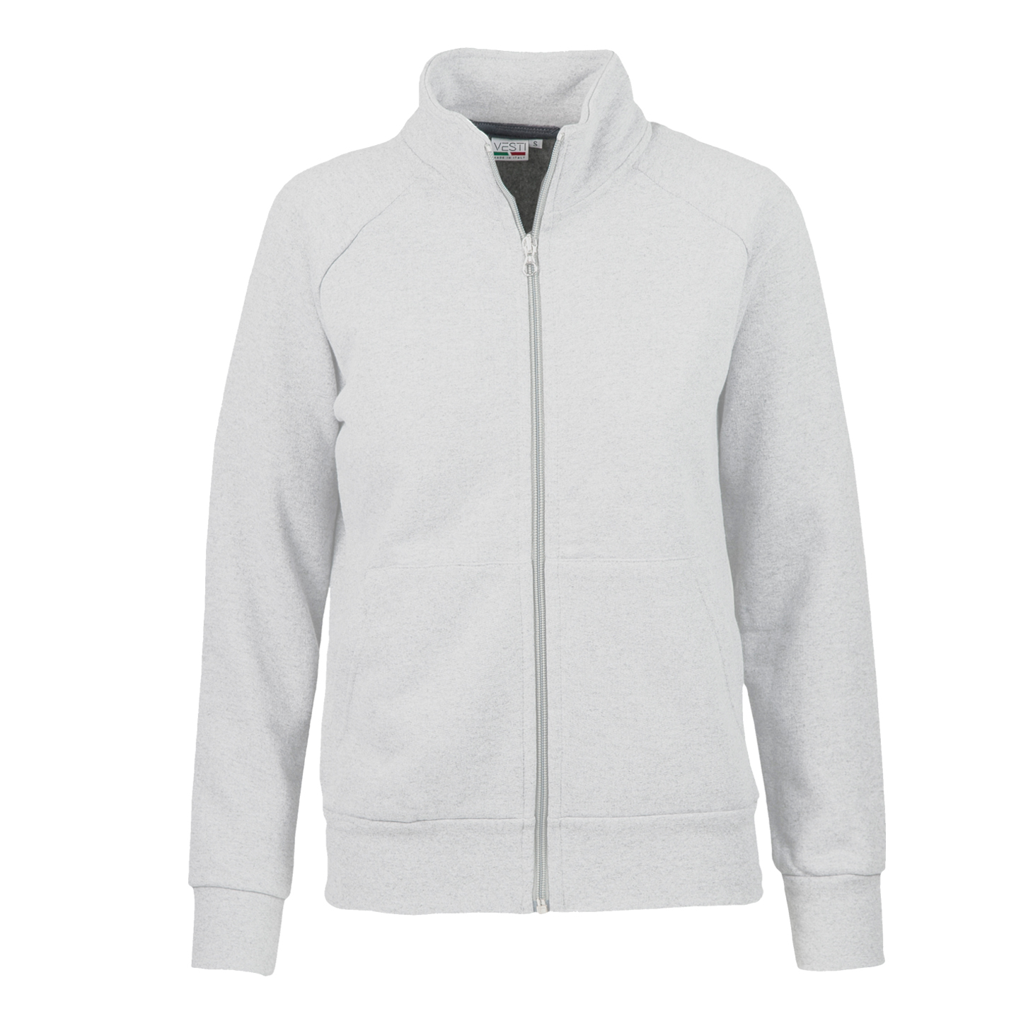 Felpa donna con zip lunga - 99 - Bianco