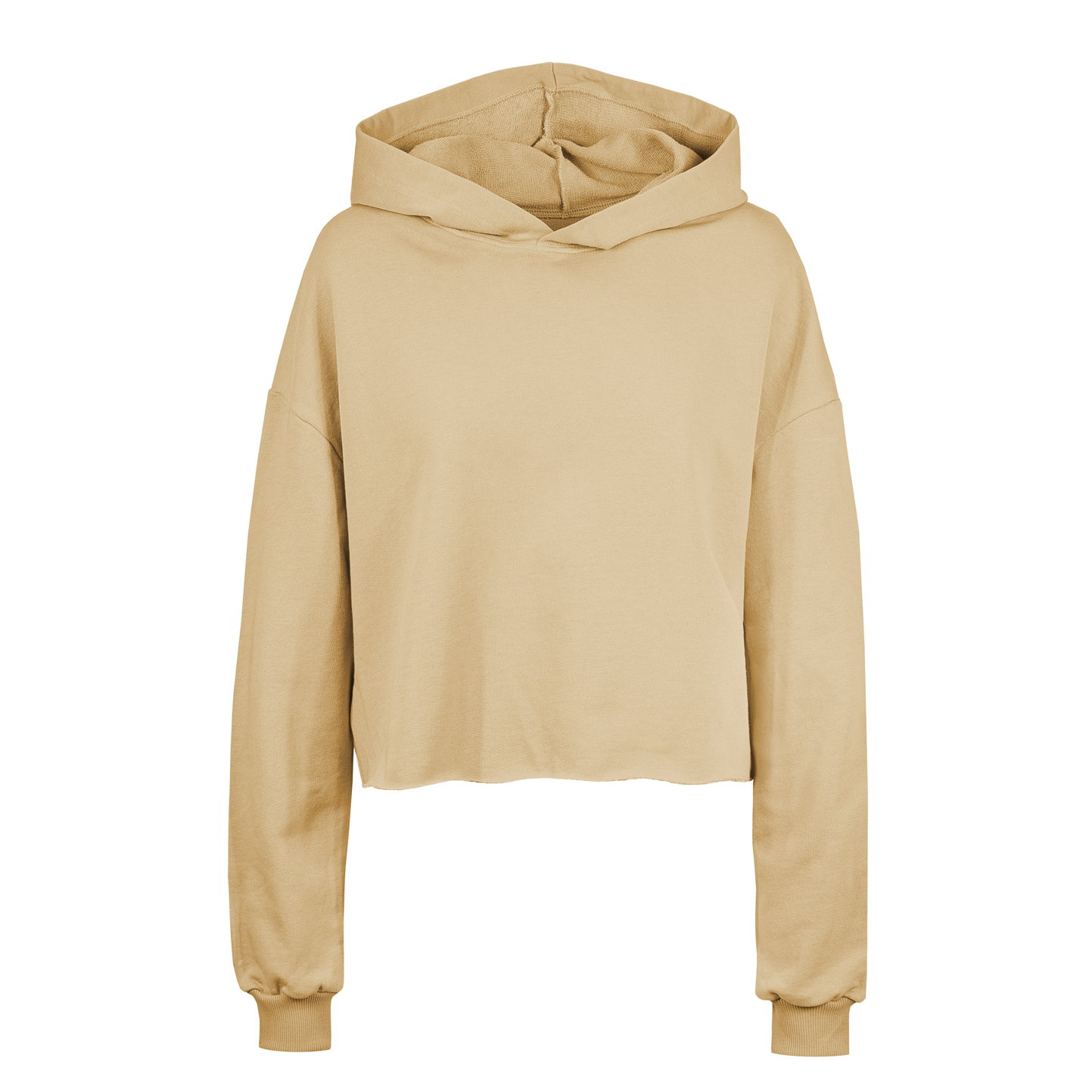 Amy felpa crop donna con cappuccio French Terry - CL - Cammello