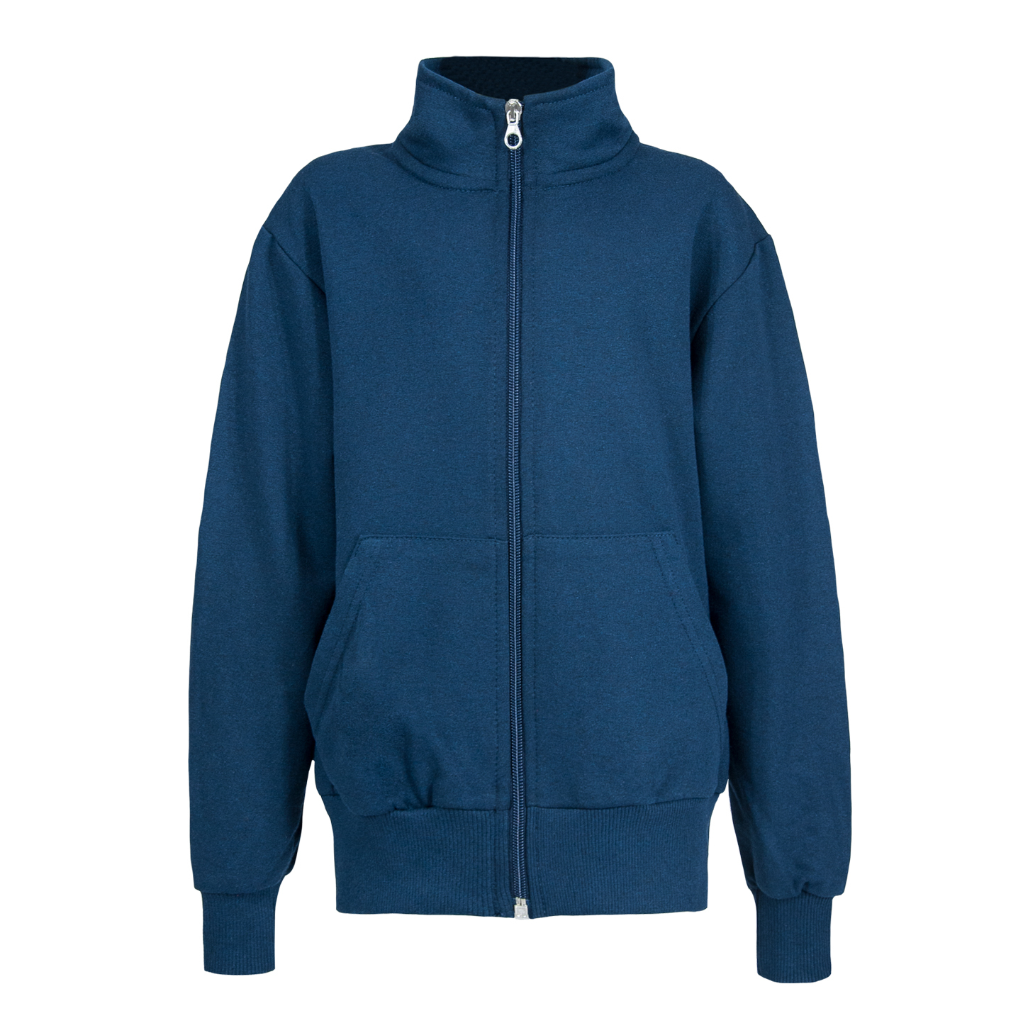 Felpa bambino con zip in tessuto stretch - 18 - Blu