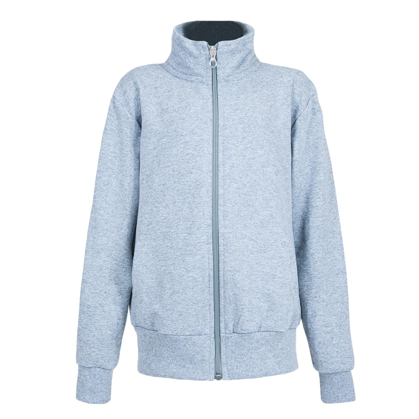 Felpa bambino con zip in tessuto stretch - 75 - Cenere